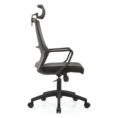 Set 2 Sedie da Ufficio Nero Schienale Traspirante Poggiatesta Regolabile