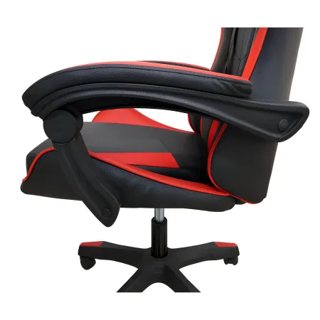Sedia da Gaming in PVC con Imbottitura Nero e Rosso Reclinabile Girevole