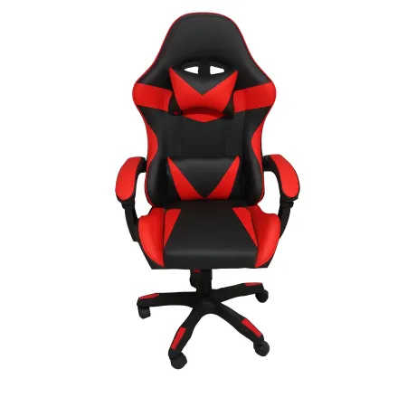 Sedia da Gaming in PVC con Imbottitura Nero e Rosso Reclinabile Girevole