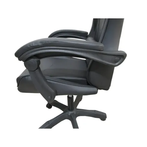 Sedia da Gaming in PVC con Imbottitura Nero Reclinabile Girevole