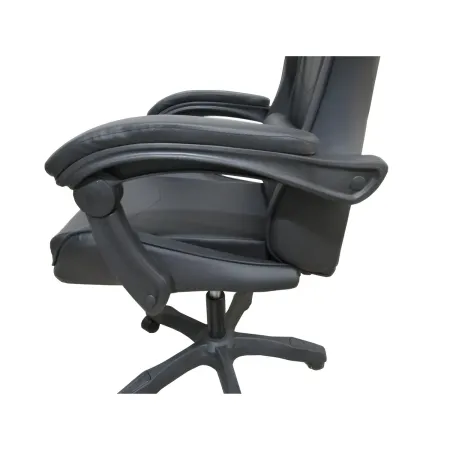 Sedia da Gaming in PVC con Imbottitura Nero Reclinabile Girevole