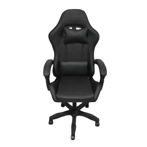 Sedia da Gaming in PVC con Imbottitura Nero Reclinabile Girevole
