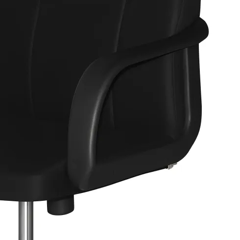 Sedia Moderna da Ufficio in Tessuto Nero con Base Regolabile e Braccioli