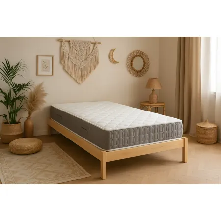 Materasso Singolo 80x190x25 cm Memory Foam Invernale con Bordo Grigio