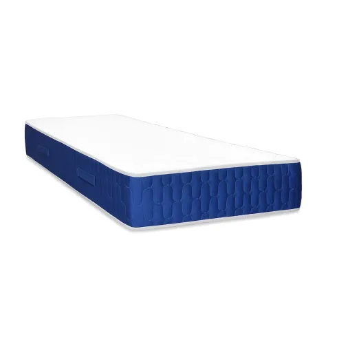 Materasso Singolo 80x190x25 cm Memory Foam Bordo Blu Traspirante