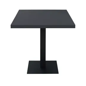 Tavolo da Pranzo Quadrato 80x80 cm Moderno Piano Antracite e Base Nera