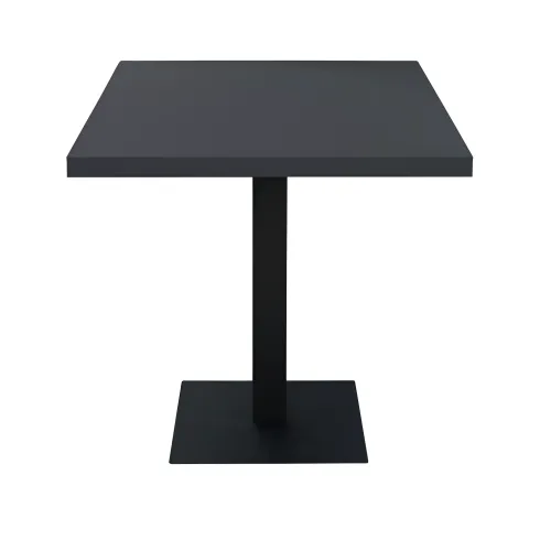 Tavolo da Pranzo Quadrato 80x80 cm Moderno Piano Antracite e Base Nera