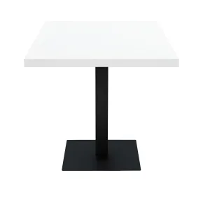 Tavolo da Pranzo Quadrato 80x80 cm Moderno Piano Bianco con Base Nera