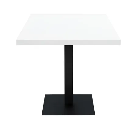 Tavolo da Pranzo Quadrato 80x80 cm Moderno Piano Bianco con Base Nera