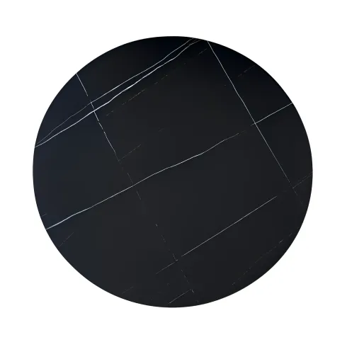 Tavolo Rotondo Nero Opaco e Oro Diametro di 120 cm per Sala da Pranzo