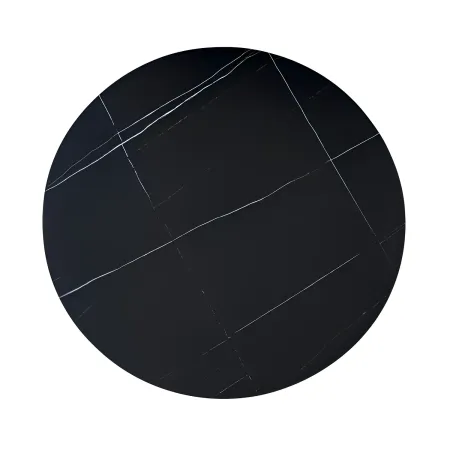 Tavolo Rotondo Nero Opaco e Oro Diametro di 120 cm per Sala da Pranzo