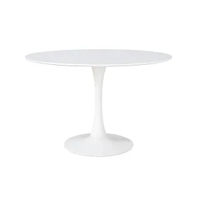 Tavolo Rotondo Bianco Opaco Diametro di 120 cm per Sala da Pranzo