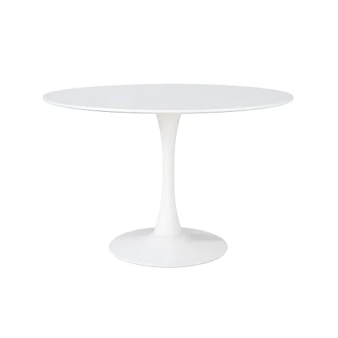 Tavolo Rotondo Bianco Opaco Diametro di 120 cm per Sala da Pranzo