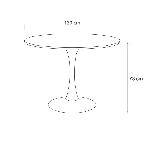 Tavolo Rotondo Bianco Opaco Diametro di 120 cm per Sala da Pranzo