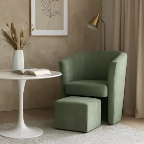 Poltrona Relax in Tessuto Verde Acqua con Pouf Estraibile Salvaspazio 2