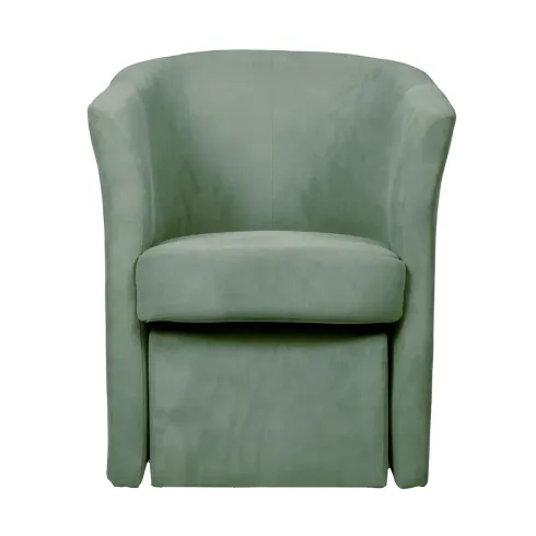 Poltrona Relax in Tessuto Verde Acqua con Pouf Estraibile Salvaspazio