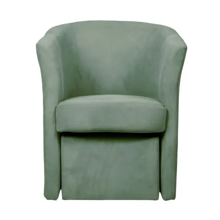 Poltrona Relax in Tessuto Verde Acqua con Pouf Estraibile Salvaspazio