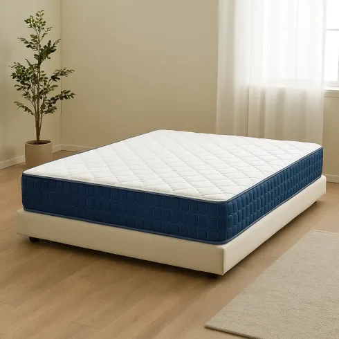 Materasso Matrimoniale Memory Invernale 160x190x25 cm Traspirante Blu