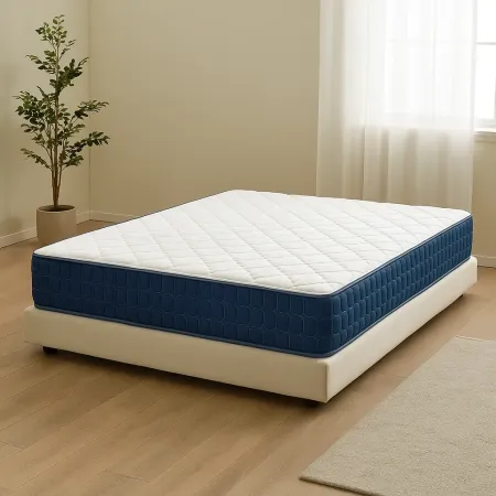 Materasso Matrimoniale Memory Invernale 160x190x25 cm Traspirante Blu