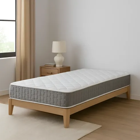 Materasso 1 Piazza e Mezza 120x190x25 Memory Foam Bordo Grigio