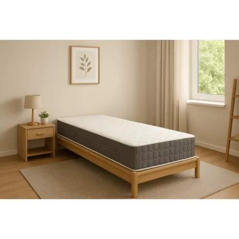 Materasso Singolo 90x190x25 cm Sfoderabile Memory Foam Grigio