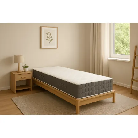Materasso Singolo 90x190x25 cm Sfoderabile Memory Foam Grigio