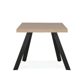 Tavolo Quadrato 80x80 cm da Pranzo Piano Rovere Struttura Nera