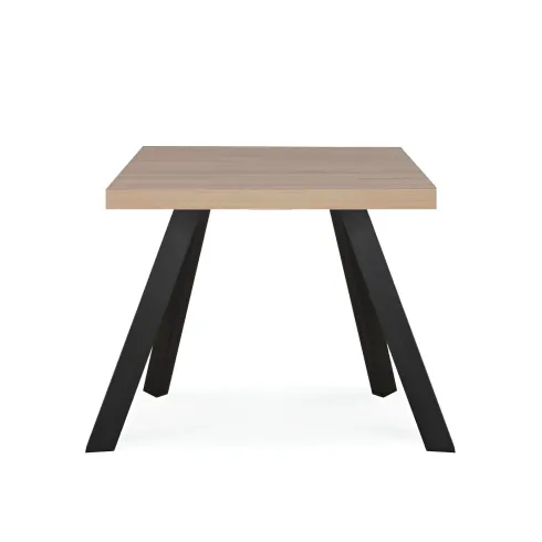 Tavolo Quadrato 80x80 cm da Pranzo Piano Rovere Struttura Nera
