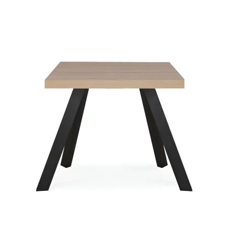 Tavolo Quadrato 80x80 cm da Pranzo Piano Rovere Struttura Nera