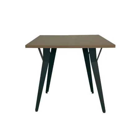 Tavolo da Pranzo Quadrato 80x80 cm Piano Rovere Gambe Nere
