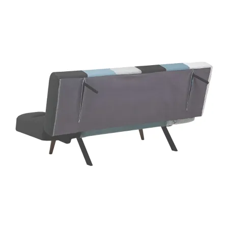 Divano Letto in Tessuto Patchwork 3 Posti con Braccioli Pieghevoli