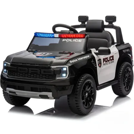 Macchina Elettrica Bambini Ford Raptor Polizia 10.8V LED e Telecomando