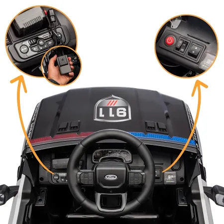 Macchina Elettrica Bambini Ford Raptor Polizia 10.8V LED e Telecomando