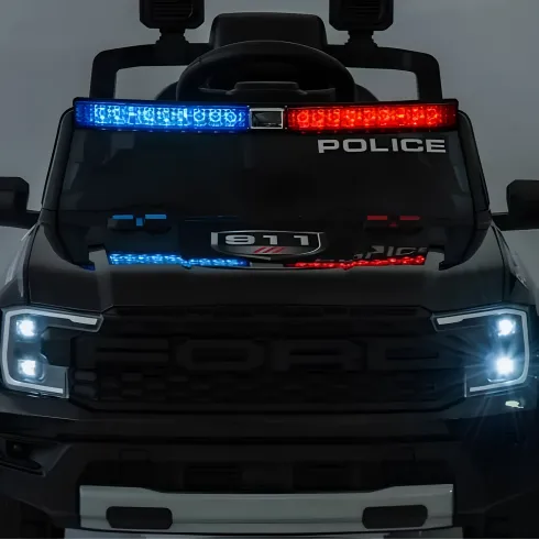 Macchina Elettrica Bambini Ford Raptor Polizia 10.8V LED e Telecomando