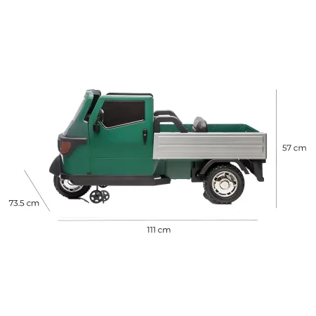 Ape Car Piaggio Elettrica per Bambini Verde con Ruote EVA e Telecomando