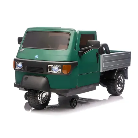 Ape Car Piaggio Elettrica per Bambini Verde con Ruote EVA e Telecomando