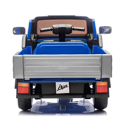 Ape Car Piaggio Elettrica per Bambini Blu con Ruote EVA e Telecomando