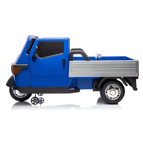 Ape Car Piaggio Elettrica per Bambini Blu con Ruote EVA e Telecomando