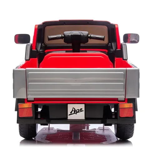 Ape Car Piaggio Elettrica per Bambini Rosso con Ruote EVA e Telecomando