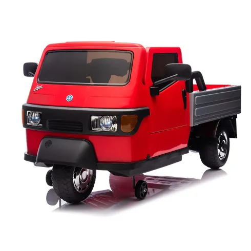 Ape Car Piaggio Elettrica per Bambini Rosso con Ruote EVA e Telecomando