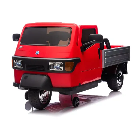 Ape Car Piaggio Elettrica per Bambini Rosso con Ruote EVA e Telecomando