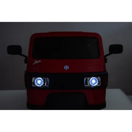 Ape Car Piaggio Elettrica per Bambini Rosso con Ruote EVA e Telecomando