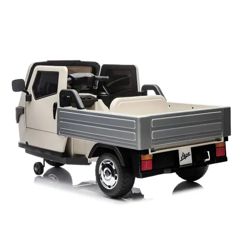 Ape Car Piaggio Elettrica per Bambini Beige con Ruote EVA e Telecomando