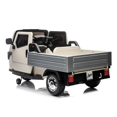 Ape Car Piaggio Elettrica per Bambini Beige con Ruote EVA e Telecomando