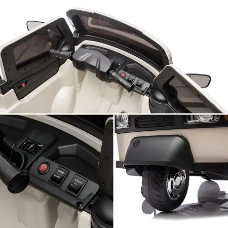 Ape Car Piaggio Elettrica per Bambini Beige con Ruote EVA e Telecomando