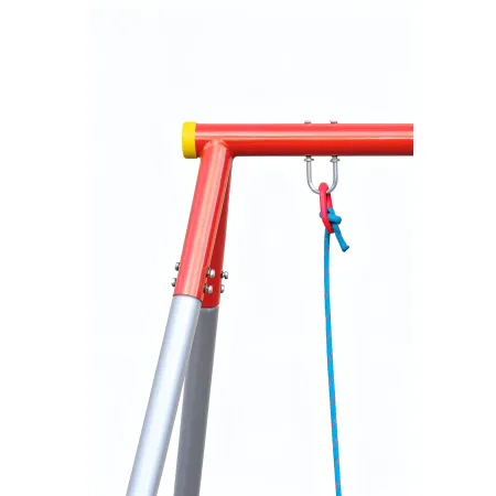 Altalena per Bambini 2 Posti da Esterno 214x165x200 cm Rosso Blu Acciaio