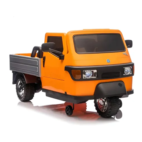 Ape Car Piaggio Elettrica per Bambini Arancione Ruote EVA e Telecomando