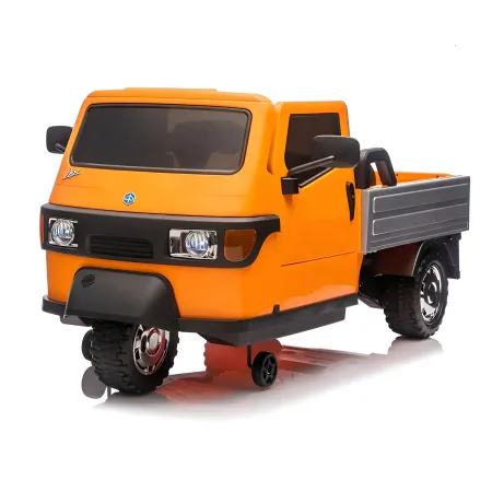 Ape Car Piaggio Elettrica per Bambini Arancione Ruote EVA e Telecomando