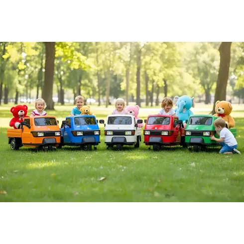 Ape Car Piaggio Elettrica per Bambini Arancione Ruote EVA e Telecomando
