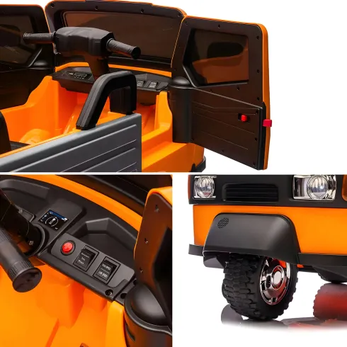 Ape Car Piaggio Elettrica per Bambini Arancione Ruote EVA e Telecomando